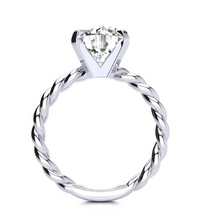 Fine Diamond Solitaire Engagement Ring 3-ct 14 Karat White Gold – front view