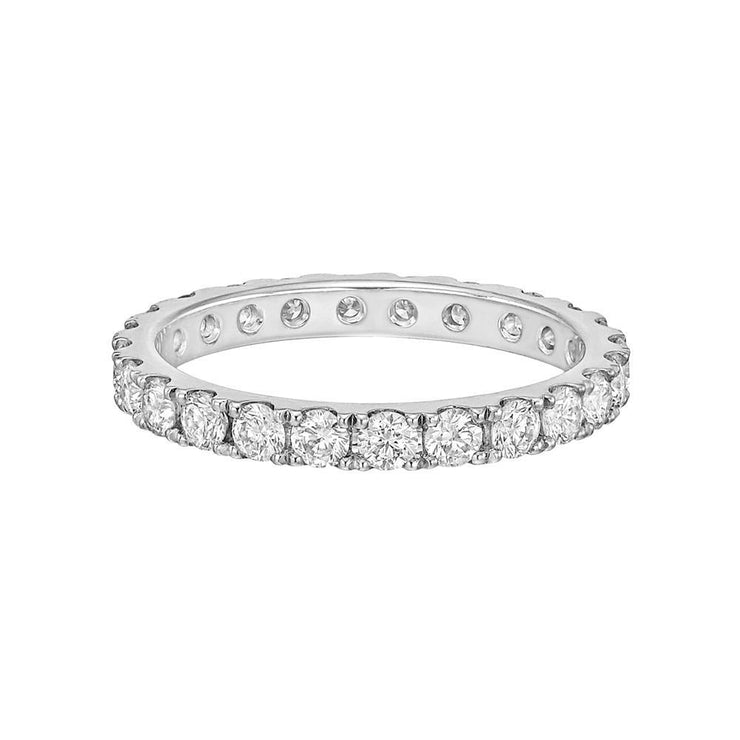 White Gold Round Natural Earth Mined Diamond Eternity Wedding Band 3.75 Carats