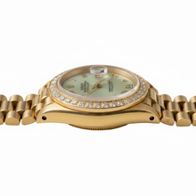 White Mop Roman Dial Presidential Watch Rolex Dj Natural Earth Mined Diamond Bezel Gold