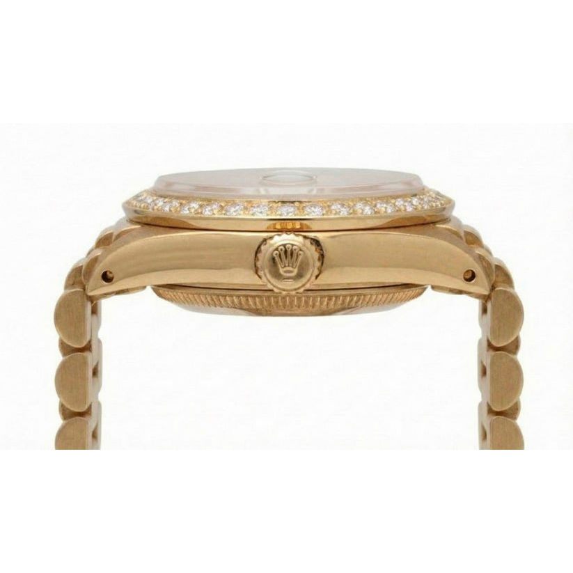 White Mop Roman Dial Presidential Watch Rolex Dj Natural Earth Mined Diamond Bezel Gold