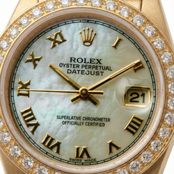 White Mop Roman Dial Presidential Watch Rolex Dj Natural Earth Mined Diamond Bezel Gold
