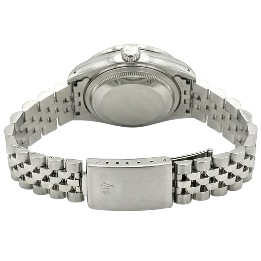 White Roman Dial Date Just Natural Earth Mined Diamond Bracelet Rolex Ladies Watch