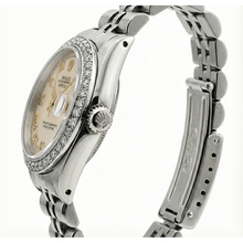 White Roman Dial Date Just Natural Earth Mined Diamond Bracelet Rolex Ladies Watch