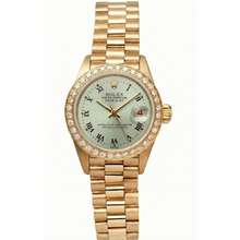 White Roman Dial Diamond Bezel Rolex Dj Watch President Style Yg