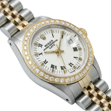 White Roman Dial Natural Earth Mined Diamond Bezel Rolex Date Women Watch Tt Jubilee