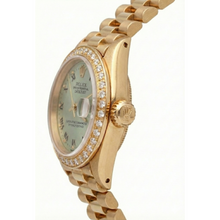 White Roman Dial Natural Earth Mined Diamond Bezel Rolex Dj Watch President Style Yg