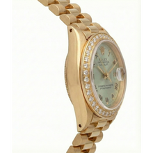 White Roman Dial Natural Earth Mined Diamond Bezel Rolex Dj Watch President Style Yg