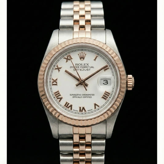 White Roman Dial Rolex Datejust Lady Watch Oyster Perpetual