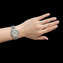 White Roman Dial Rolex Ladies Bracelet Date Just Natural Earth Mined Diamond Bezel P2