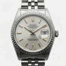 White Stick Dial Rolex Date Just Ss Watch Fluted Bezel Datejust