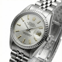 White Stick Dial Rolex Date Just Ss Watch Fluted Bezel Datejust
