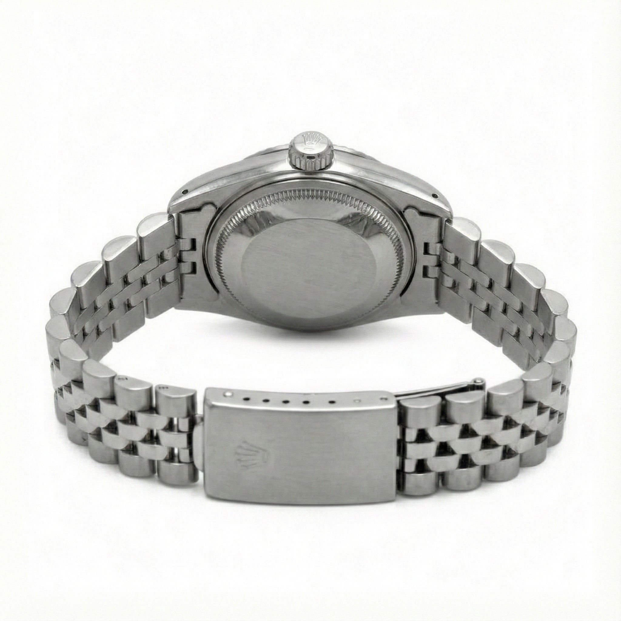 White Stick Dial Rolex Date Just Ss Watch Fluted Bezel Datejust