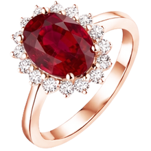 Women 14K Two Tone Gold Oval Cut Ruby And Round Natural Earth Mined Diamond Ring 8.50 Ct