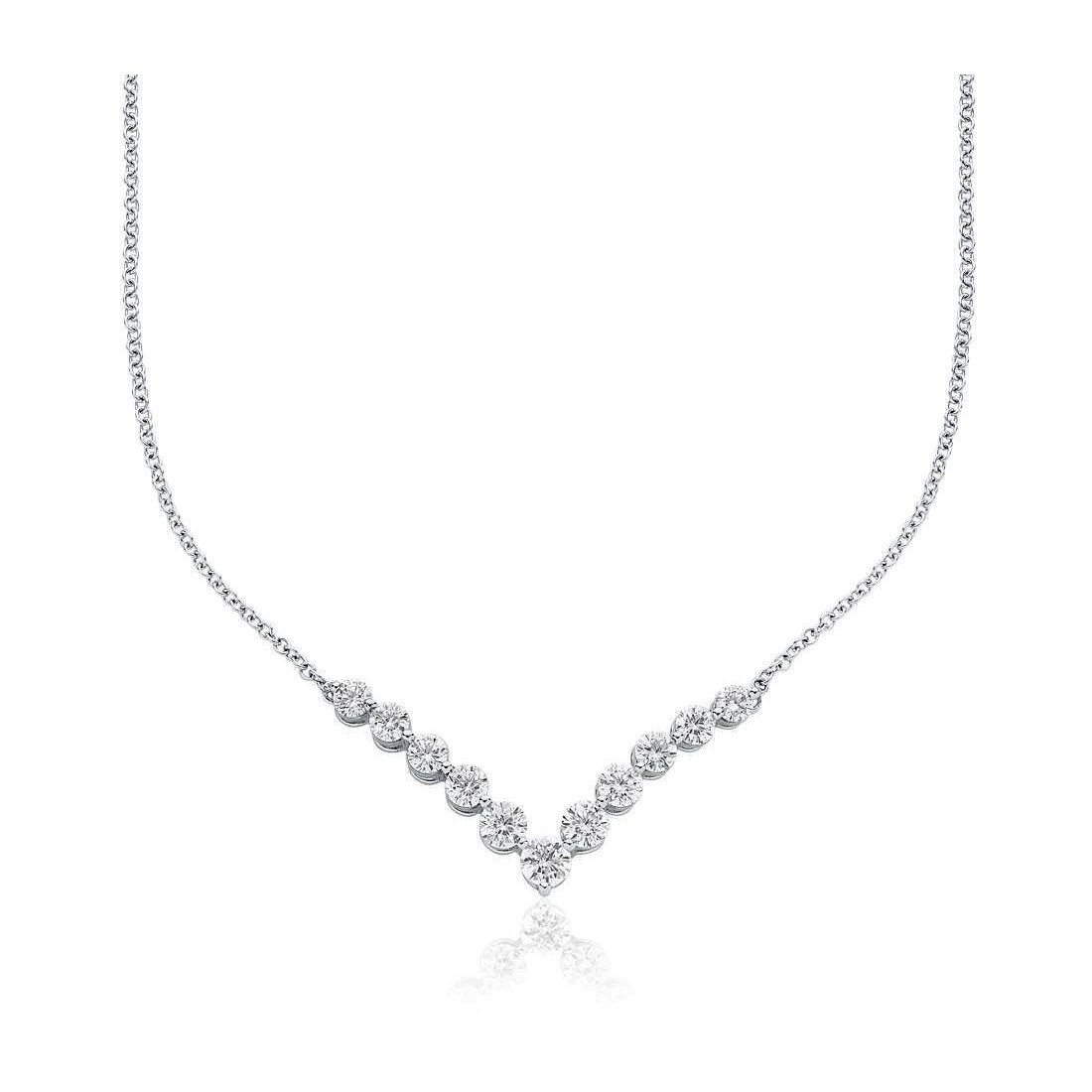 Women 2 Carats Round Cut Sparkling Genuine Diamonds Necklace White Gold 14K