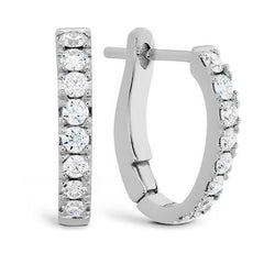 Women 2.40 Ct Gorgeous Natural Round Cut Diamonds Hoop Earring White Gold 14K