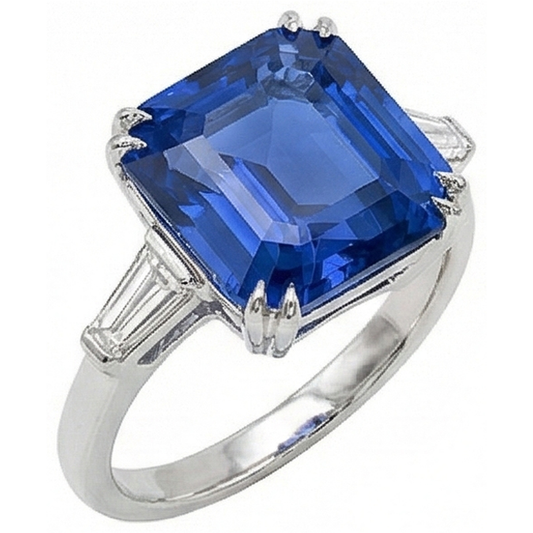 natural emerald sapphire 4.50ct ring side angle