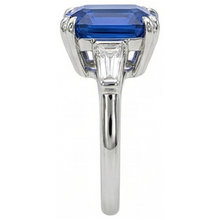 natural emerald sapphire 4.50ct ring profile view