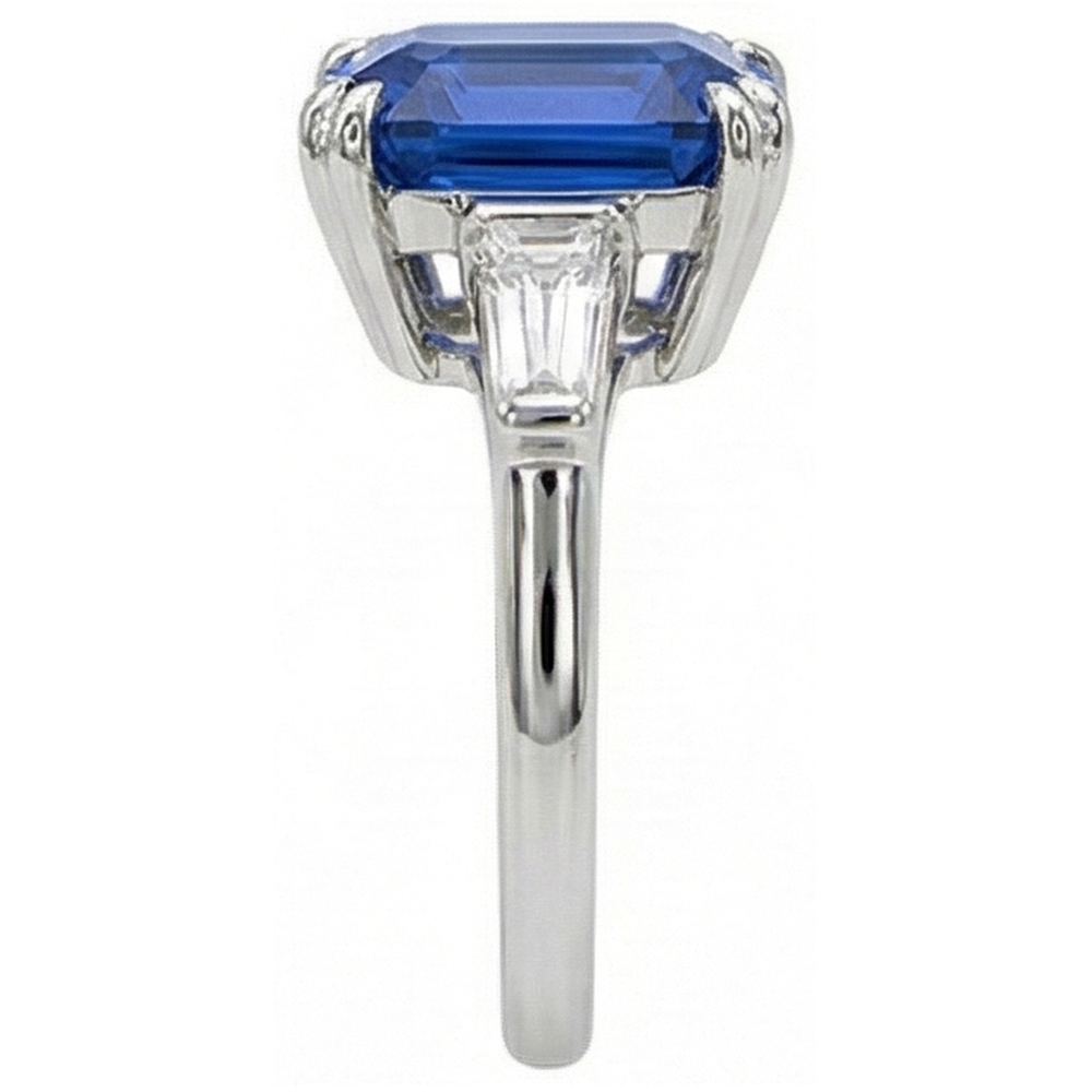 natural emerald sapphire 4.50ct ring profile view
