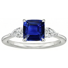 natural cushion sapphire 2.75ct ring side angle