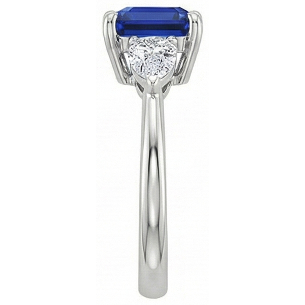 natural cushion sapphire 2.75ct ring top view