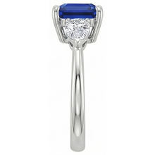 natural cushion sapphire 2.75ct ring top view