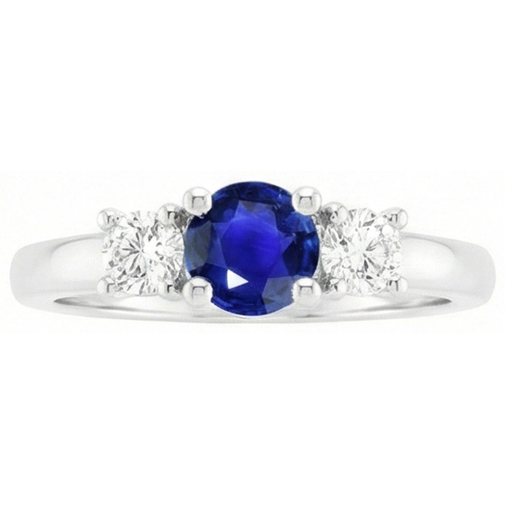 natural round sapphire 1.50ct ring side angle
