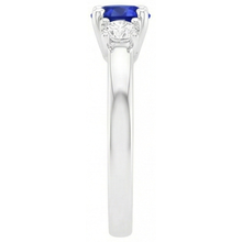 natural round sapphire 1.50ct ring profile view