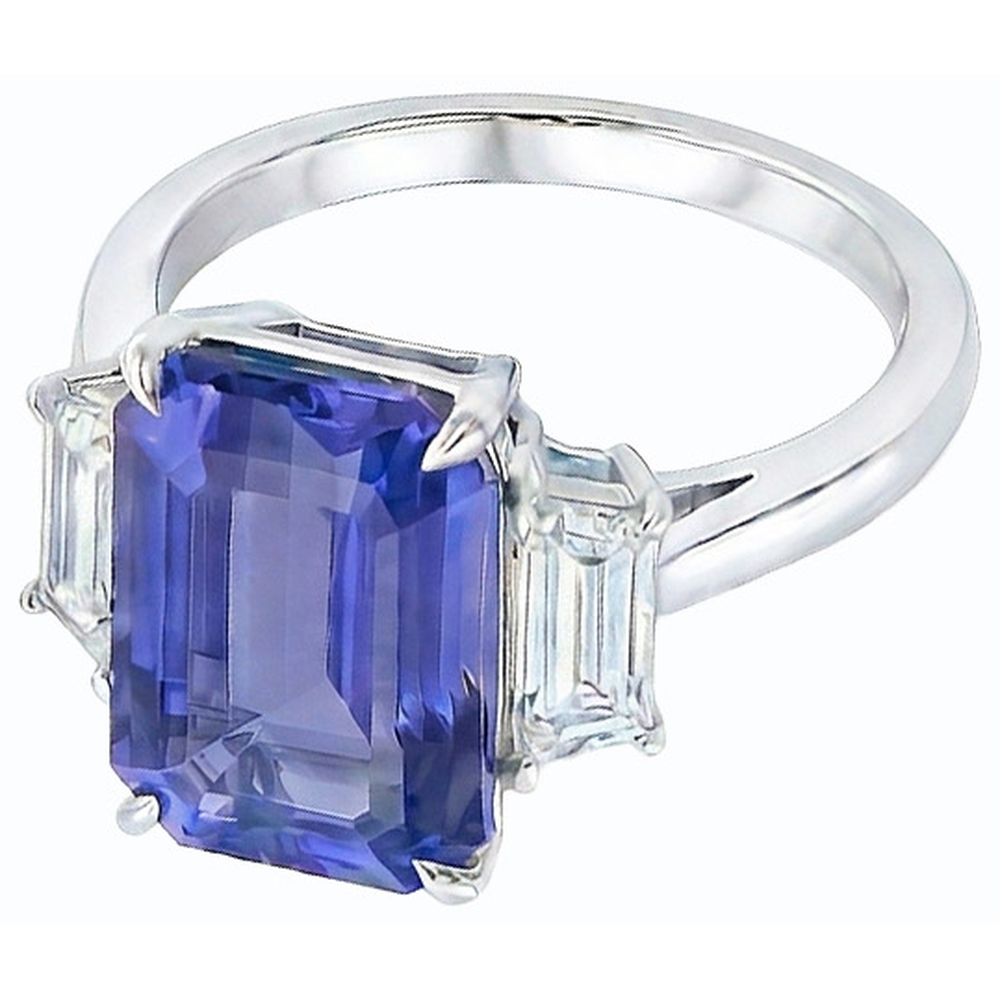natural emerald sapphire 4ct ring top view