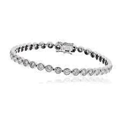 Women 5.70 Carats Round Real Diamond Tennis Bracelet Jewelry 14K White Gold