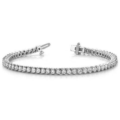 Women 6 Carats Real Round Diamond Tennis Bracelet White Gold 14K