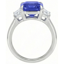 natural radiant sapphire 5.50ct ring top view