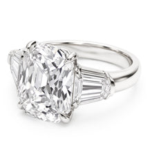 Women Cushion & Baguette Real Natural Earth Mined DIAMOND ( NOT LAB GROWN ) 1.91 Ct. White Gold Three Stone Ring