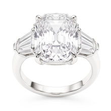 Women Cushion & Baguette Real Natural Earth Mined DIAMOND ( NOT LAB GROWN ) 1.91 Ct. White Gold Three Stone Ring