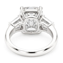 Women Cushion & Baguette Real Natural Earth Mined DIAMOND ( NOT LAB GROWN ) 1.91 Ct. White Gold Three Stone Ring