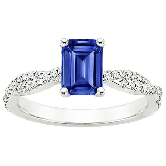 natural emerald sapphire 4.25ct ring top view