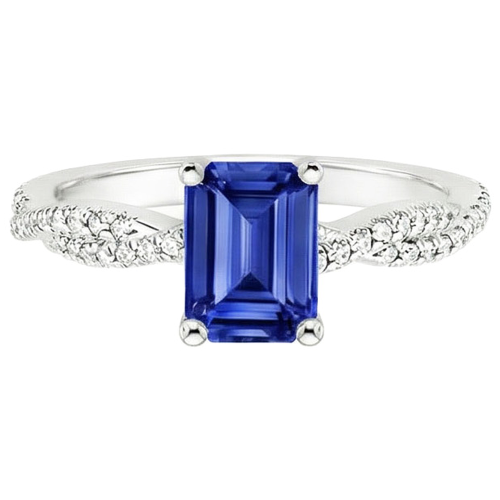 natural emerald sapphire 4.25ct ring profile view