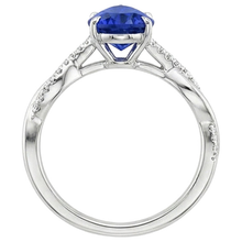 Women Engagement Natural Earth Mined Diamond Ring & Pear Blue Sapphire White Gold 5 Carats