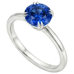 Women Engagement Ring 2 Carats New White Gold Solitaire Blue Sapphire