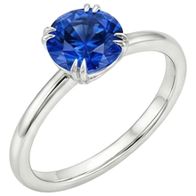 Women Engagement Ring 2 Carats New White Gold Solitaire Blue Sapphire