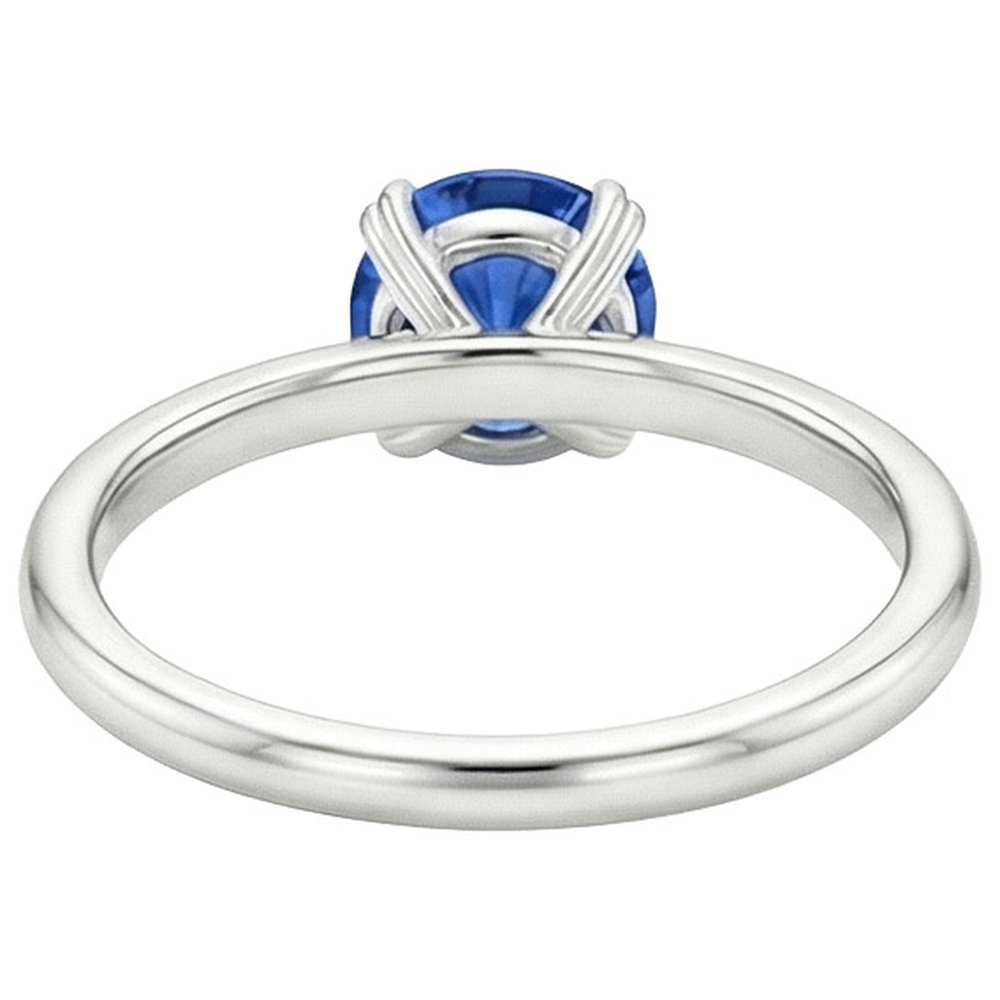 Women Engagement Ring 2 Carats New White Gold Solitaire Blue Sapphire