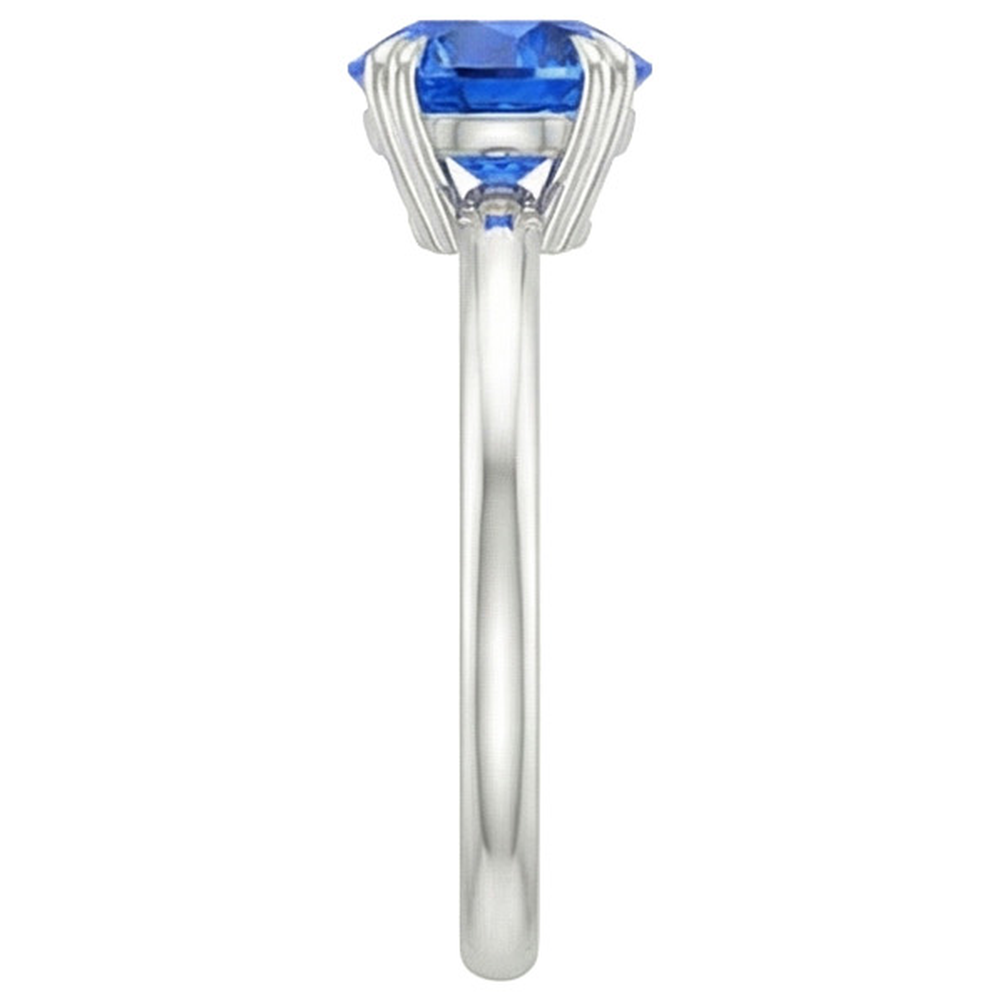 Women Engagement Ring 2 Carats New White Gold Solitaire Blue Sapphire