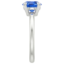 Women Engagement Ring 2 Carats New White Gold Solitaire Blue Sapphire