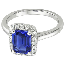 Natural Sapphire Ring 4ct - White Gold 14K