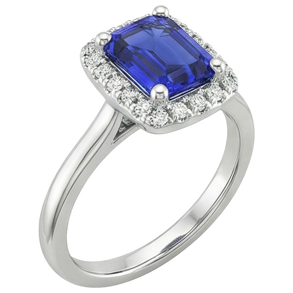 natural emerald sapphire 4ct ring close up detail