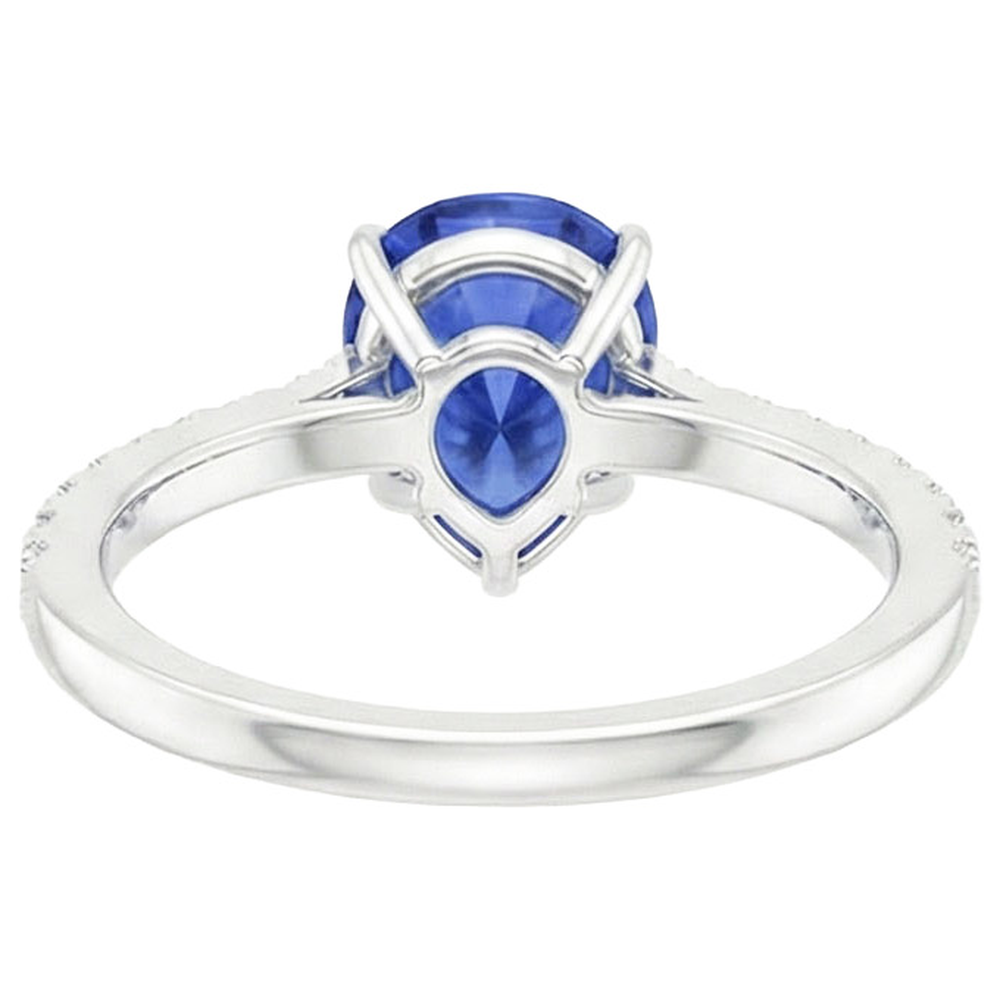 natural round sapphire 4ct ring side angle