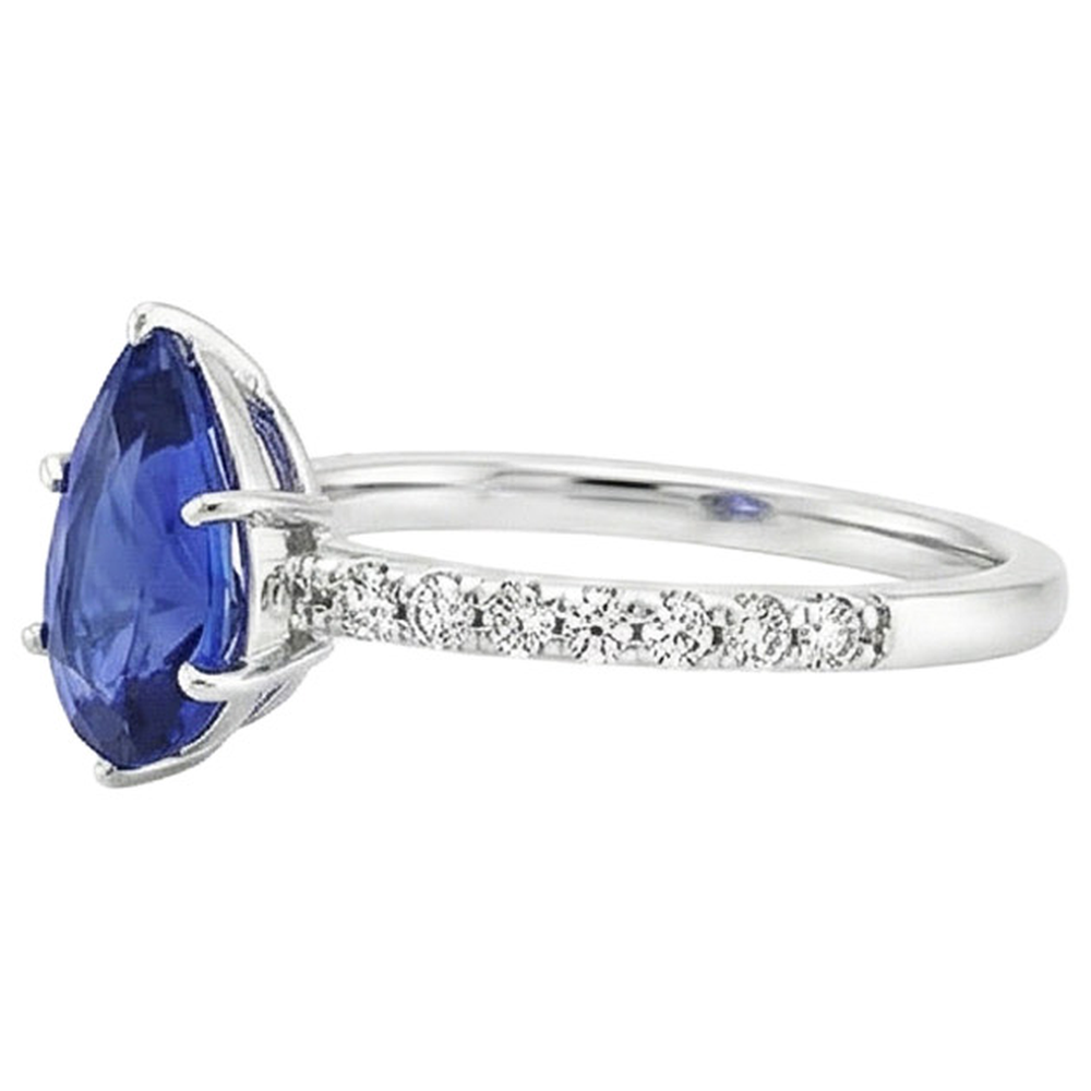 natural round sapphire 5.25ct ring profile view
