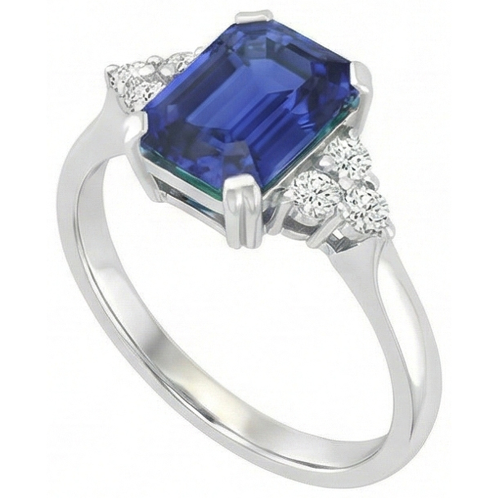 natural emerald sapphire 3ct ring close up detail