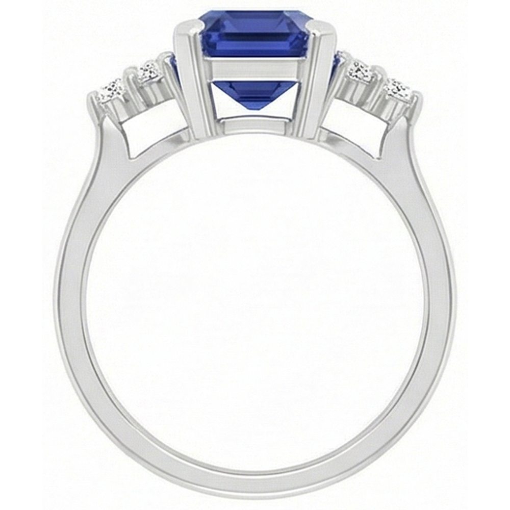 natural emerald sapphire 3ct ring profile view