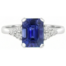 natural emerald sapphire 3ct ring side angle