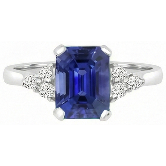 natural emerald sapphire 3ct ring side angle